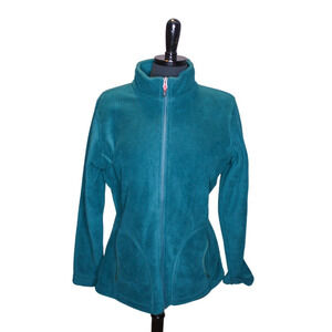 Woolrich Full Zip Fleece Jacket Deep Atlantic Green Size L